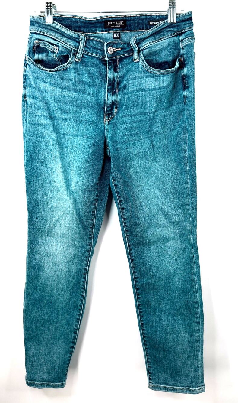 Judy Blue Women's Boyfriend Jeans Mid Rise Light Wash Stretch Jeans Size 11/30